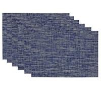 DII Sets de Table Multicolores hachurés en Vinyle tissé pour intérieur/extérieur, faciles à Nettoyer, 33 x 45,1 cm, Bleu