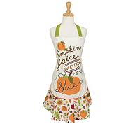 DII Tablier de cuisine d'automne et de Thanksgiving pour femme, attaches réglables à la taille, citrouille épicée