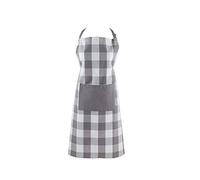 DII Tablier de cuisine unisexe Buffalo Check de la collection Classic Farmhouse Chef, taille unique, gris et blanc