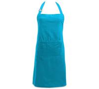 DII Tablier de Cuisine Unisexe coloré 100% Coton, Attaches réglables au Cou et à la Taille, Poche Avant, Durable, Confortable, Parfait pour la Cuisine, la pâtisserie, Le Barbecue - Bleu Fluo
