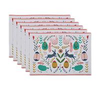 DII Textiles de Cuisine, Coton, Jardin Folklorique de Pâques, Sets de Table, 13 x 19