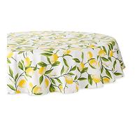 DII Thanksgiving, événements de Restauration, dîners, Occasions spéciales ou Utilisation Quotidienne, Coton, Citron Bliss, Nappe, 177,8 cm de diamètre