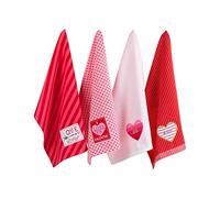 DII Valentine's Day Collection Kitchen, Dishtowel Set, 18X28, Love, 4 Piece