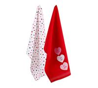 DII Valentine's Day Collection Lot de 2 torchons de cuisine Motif Sweet Talk 45,7 x 71,1 cm