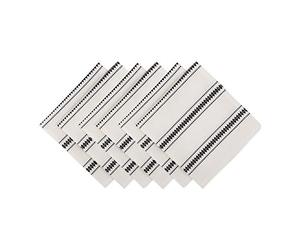 DII Zig Dobby Tabletop Collection Lot de 6 Serviettes de Table Fond en Coton Blanc avec Rayures ornées Noir