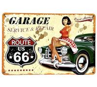 DiiliHiiri 2635-267 Poster de voitures classiques américaines des années 50 Route 66 - 30 x 20 cm - Décoration américaine