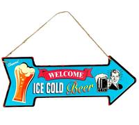 DiiliHiiri Affiche en tôle de bière - 40 x 15 cm Original Affiche rétro par American Retro Sign Company pour Bar Pub Cafeteria Garage et Atelier. Décoration vintage des années 50. (9544-2) Ice c