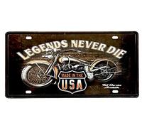 DiiliHiiri Plaque de Moto Classique d'Immatriculation de Voiture Américaine Vintage Panneau Route 66 Décoration Rétro pour Bar Pub Grotte Homme Garage ou Atelier - 30 x 15 cm (2651-12)