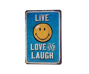 DiiliHiiri Plaque murale en tôle style vintage avec motif créatif pour décoration de bars, cafés, etc. Live Love Laugh