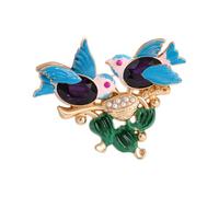 DIIOOMIEEU 1 broche créative en forme d'oiseau bleu avec cristaux pour un usage quotidien et des occasions spéciales