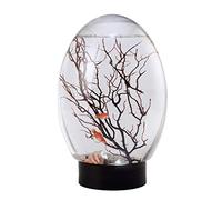 DIIOOMIEEU Aquarium de bureau fantaisie à 360° avec base LED pour enfants/amateurs de pêche qui ont besoin de changer d'eau/d'alimentation