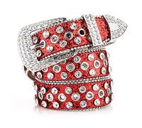 DIIOOMIEEU Ceintures à strass pour femmes sangles en cuir PU strass ceintures cowgirl filles ceinture tendance pour jeans hommes