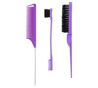 DIIOOMIEEU Lot de 3 brosses à cheveux avec brosse double face, peigne queue de rat et peigne pour barbier