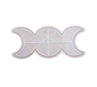 DIIOOMIEEU Moule à bougie en résine fait à la main en forme de lune et d'étoile, triple avec pentagrammes, outils de fabrication de bijoux