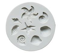 DIIOOMIEEU Moule en silicone en forme de conque pour fondant, argile, poterie, série marine, modelage