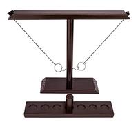 DIIQII Hook Ring Toss Game: Jeu D'anneau De Lancer en Bois Crochets Battle Jeux De Société avec Ensemble D'échelle for Kids Adult - Jeu de Fête pour S'amuser Au de la Famille (43cm Large)