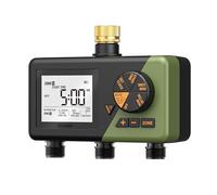 Diivoo Ordinateur d'arrosage avec 3 sorties - Horloge de jardin programmable par jours de la semaine - Minuterie automatique avec retard de pluie/manuel/mode automatique pour gazon