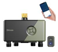 Diivoo Programmateur Arrosage Automatique WiFi 4 Voies avec Entrée en Laiton, Arrosage WiFi Compatible avec Alexa/Google Assistant, Minuterie D'irrigation Programmable pour Jardin et Pelouse