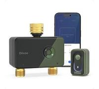 Diivoo Programmateur Arrosage WiFi 2 Zones Laiton Retard Pluie IP55
