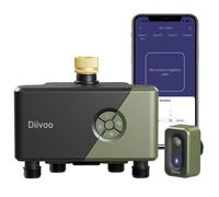 Diivoo Programmateur d'arrosage WiFi 4 Voies, Connecteur en Laiton Minuterie d'arrosage Automatique, d'irrigation pour Jardin