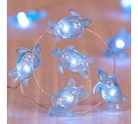 DiiWmme Guirlande lumineuse océan 2 m 20 LED à piles, hippocampe, étoile de mer, coquillage, décoration intérieure et extérieure, Noël, chambre, fête, jardin, mur d'aquarium (tortue de mer)