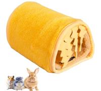 DiiWmme Lit pour cochon d'Inde, lapin, tunnel doux et lavable avec rideaux, cachette pour petits animaux et hamster pour cochons d'Inde, lapins, hamsters (orange)