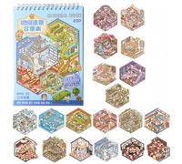 DiiWmme Lot de 20 autocollants 3D à faire soi-même, scène miniature créative pour adultes et enfants, anti-stress (convient pour les enfants de 3 ans et plus) (A)