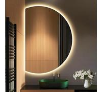 Dijateman 3 Couleurs Dimmable Rétroéclairé sans Cadre Miroir, avec Bouton Tactile Intelligent, 90-130cm Anti-Buée Miroir de Vanité Mural, pour Maison Décoration(Right,47in)