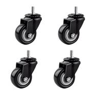Dijateman 4 Pack roulettes pour Meubles de Rechange avec goupille filetée M8/10/12 * 25mm roulettes Charge Lourde 50mm roulettes pivotantes avec Frein(Swivel,M8*25)