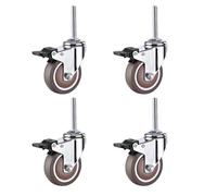 Dijateman 50mm roulettes pour Meubles de Rechange, roulettes Tige Fileté Robuste M12*60, roulettes pivotantes avec Frein, roulettes Silencieux PU Lot de 4(Brake)