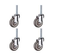 Dijateman 50mm roulettes pour Meubles de Rechange, roulettes Tige Fileté Robuste M12*60, roulettes pivotantes avec Frein, roulettes Silencieux PU Lot de 4(Swivel)