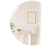 Dijateman Demi-Cercle HD Miroir de Maquillage Lumineux LED, Intelligent 3 Couleurs Rétro-éclairé Décoratif Miroirs, Dimmable, pour Maison Décoration(Right Cut,90x60cm)