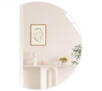 Dijateman Demi-Cercle HD Miroir de Maquillage Lumineux LED, Intelligent 3 Couleurs Rétro-éclairé Décoratif Miroirs, Dimmable, pour Maison Décoration(Left Cut,100x70cm)