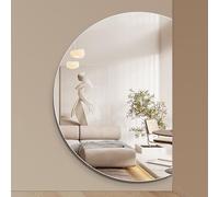 Dijateman Demi-Cercle Miroir de Salle de Bain a LED Muraux, 3 Couleurs LED Rétro-éclairé Dimmable, Miroir de courtoisie Tactile Anti-buée, sans Cadre(Left Semicircle,47in/120cm)