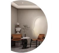 Dijateman Demi-Cercle Miroir de Vanité Mural avec LED Anti-buée, 3 Couleurs de Lumière, Intelligent sans Cadre Miroir Intégral, Gauche/Droite(Cut Left,35x24in)