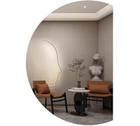 Dijateman Demi-Cercle Miroir de Vanité Mural avec LED Anti-buée, 3 Couleurs de Lumière, Intelligent sans Cadre Miroir Intégral, Gauche/Droite(Cut Right,47x32in)