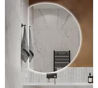 Dijateman Grand Demi-Cercle Salle de Bain Vanity Mirror with Anti-buée, Intelligent 3 Couleurs Rétroéclairé Miroir Pleine Longueur, pour Maison Décoration(Left Cut,110cm)