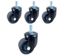 Dijateman Lot de 4 roulettes 75mm Charge Lourde, Tige filetée M14 M16 M20, roulettes Pivotantes À 360 Degrés, Silencieux roulettes Nylon pour Industrielle(Swivel,M14*30)
