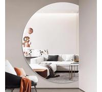 Dijateman Moderne HD Miroir de Vanité Mural, Anti-buée 3 Couleurs Réglable Miroir Lumineux à Économie d'Énergie, sans Cadre Rétroéclairé Décoratif(Left,51''*35'')