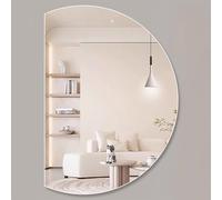 Dijateman sans Cadre Demi-Cercle Salle de Bain Vanity Mirror avec Illumination Dimmable, 3 Couleurs LED Rétro-éclairé Anti-Buée Décoratif Miroirs 90-130cm(Right Semicircle,100 * 70cm)