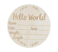 dijiusidy Adorable panneau de bienvenue en bois pour annoncer la naissance d'un nouveau-né. Accessoires photo pour nouveau-né. Célébrez les premiers instants de votre bébé en famille. Un cadeau idéal