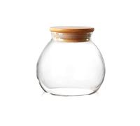 dijiusidy Bocal de Rangement Fonds de Vacances Simple Casier Diaphane Bien scellé Matériau de qualité supérieure Confortable pour contenir des collations sans saveur, Couverture en Bambou, 500ml