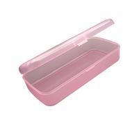 dijiusidy Boîte de rangement transparente pour outils de Nail Art, étui rangement pour manucure, conteneur portable en PP, poussoir à cuticules, coupe-ongles, étui poussoir, Rose, L