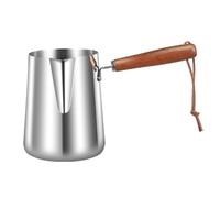 dijiusidy Cafetière turque polyvalente en acier inoxydable avec long manche, idéale pour le latte art, la préparation de mousse de lait, le thé et la fonte du chocolat, 600 ml