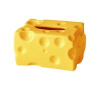 dijiusidy Ce porte-mouchoirs en céramique, orné d'un motif fromage original, apporte une touche esthétique unique à votre intérieur, qu'il soit moderne rustique. Son, Jaune, 15.5 x 12 x 9 cm