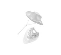dijiusidy Chapeau de soleil pour fête, carnaval, accessoires essentiels pour les événements en plein air et les fêtes thématiques, déguisement léger, casquettes Rave, Blanc, 40x33x14cm