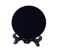 dijiusidy Disque Rond en Obsidienne polie, Miroir Feng Shui pour Salle à Manger et Espace de Travail. Ce Disque est fabriqué en Obsidienne soigneusement polie pour Un Effet Miroir, Noir, S