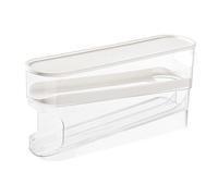 dijiusidy Distributeur automatique d'œufs à rouler avec couvercle supérieur résistant et facile d'accès, et boîte de rangement pour réfrigérateur à 2 niveaux.