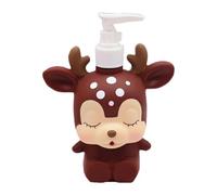 dijiusidy Distributeur de savon amusant, bouteille à pompe vide et rechargeable pour enfants, cadeau de salle bain, grenouille, Cerf brun