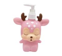 dijiusidy Distributeur de savon amusant, bouteille à pompe vide et rechargeable pour enfants, cadeau de salle bain, grenouille, Cerf rose